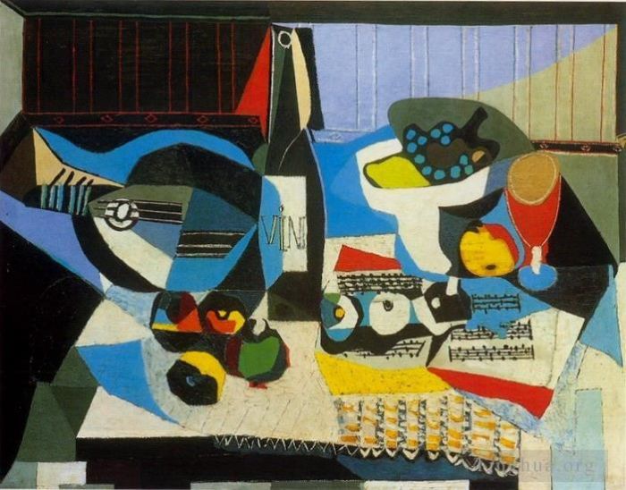 Pablo Picasso's Contemporary Various Paintings - La bouteille de vin 1925