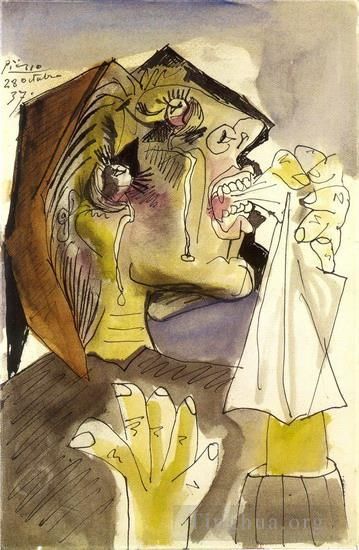 Pablo Picasso's Contemporary Various Paintings - La femme qui pleure 13 1937