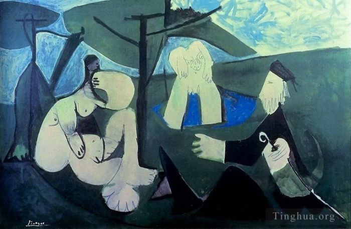 Pablo Picasso's Contemporary Various Paintings - Le dejenuer sur l herbe Manet 4 1960