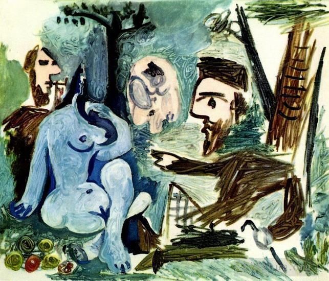 Pablo Picasso's Contemporary Various Paintings - Le dejeuner sur l herbe Manet 4 1961