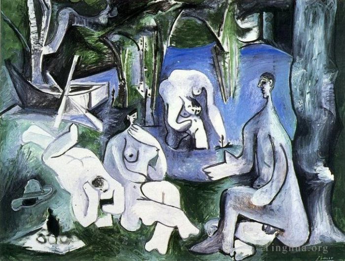 Pablo Picasso's Contemporary Various Paintings - Le dejeuner sur l herbe Manet 5 1961