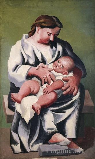 Pablo Picasso's Contemporary Various Paintings - Maternite Mere et enfant 1921