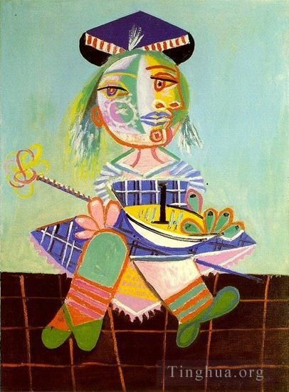 Pablo Picasso's Contemporary Various Paintings - Maya a deux ans et demi avec un bateau 1938