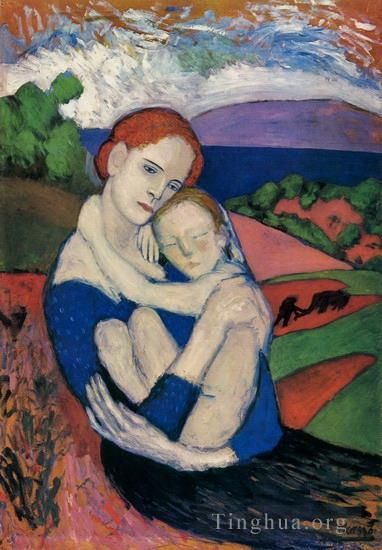 Pablo Picasso's Contemporary Various Paintings - Mere et enfant La Maternite Mere tenant l enfant 1901