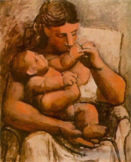 Pablo Picasso's Contemporary Various Paintings - Mere et enfant1905