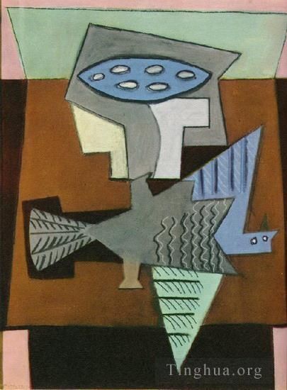 Pablo Picasso's Contemporary Various Paintings - Nature morte a l oiseau mort 1920