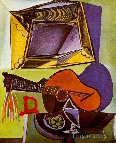 Pablo Picasso's Contemporary Various Paintings - Nature morte a la guitare 1918