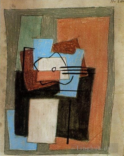 Pablo Picasso's Contemporary Various Paintings - Nature morte a la guitare 1920