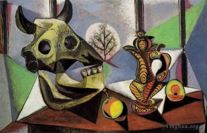 Pablo Picasso's Contemporary Various Paintings - Nature morte au crane de taureau 1939