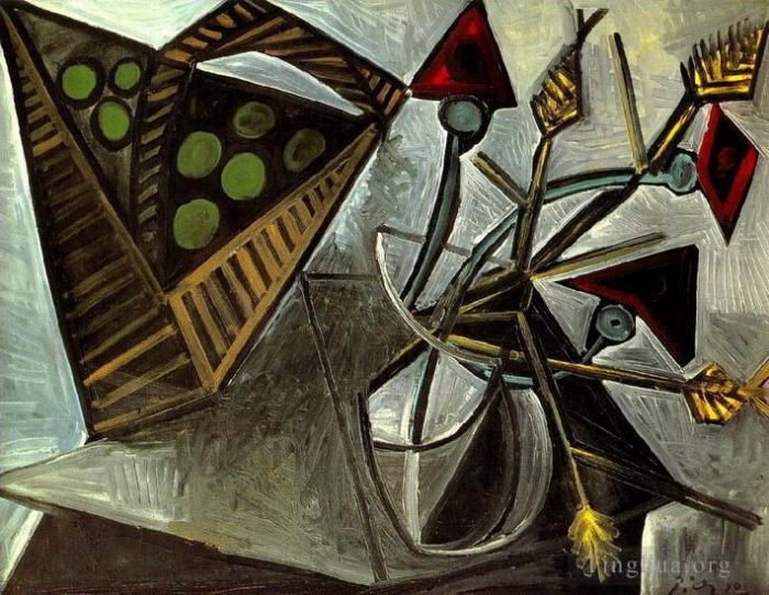 Pablo Picasso's Contemporary Various Paintings - Nature morte au panier de fruits 1942