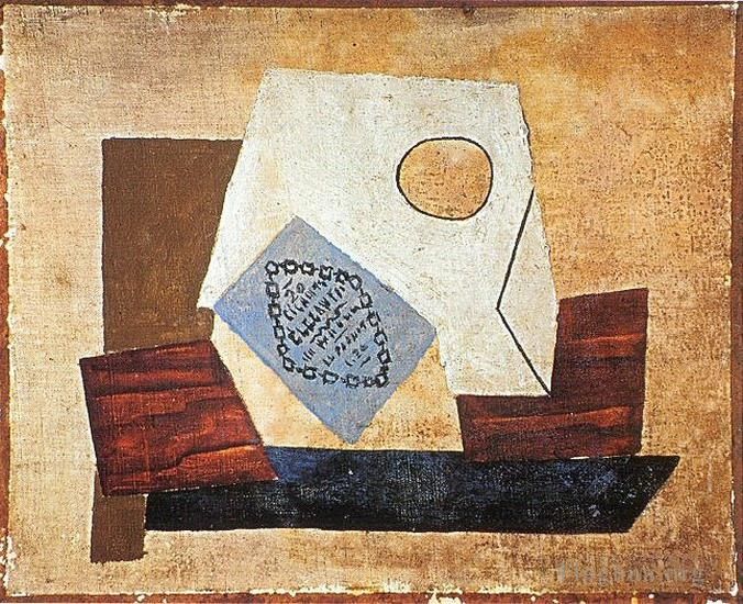 Pablo Picasso's Contemporary Various Paintings - Nature morte au paquet de cigarettes 1921