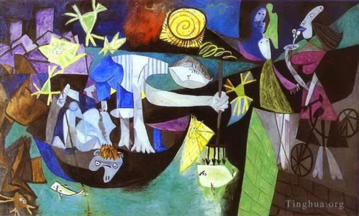 Pablo Picasso's Contemporary Various Paintings - Night Fishing at Antibes 1939