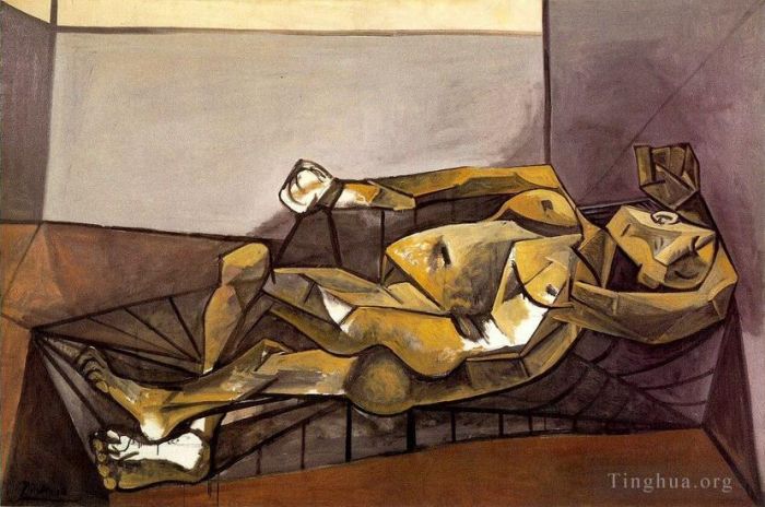 Pablo Picasso's Contemporary Various Paintings - Nu couche 1908