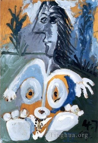 Pablo Picasso's Contemporary Various Paintings - Nu de face dans l herbe 1967