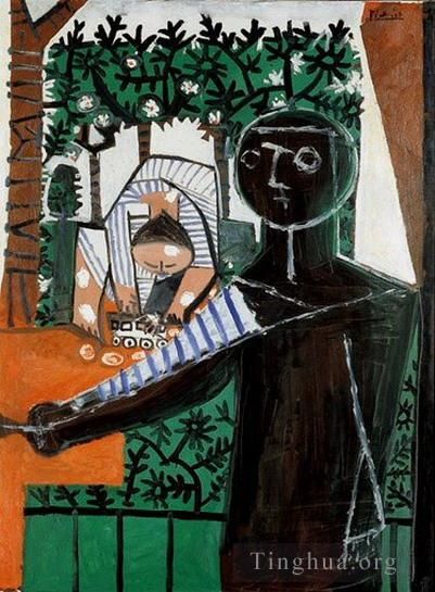 Pablo Picasso's Contemporary Various Paintings - Paloma devant le jardin 1953