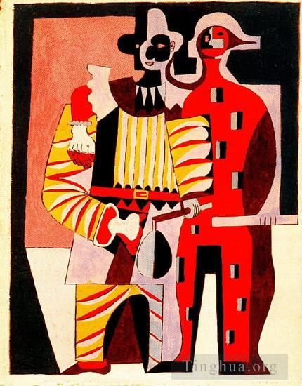 Pablo Picasso's Contemporary Various Paintings - Pierrot et arlequin 1920