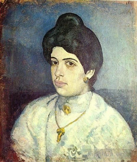 Pablo Picasso's Contemporary Various Paintings - Portrait de Corina Romeu 1902