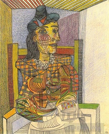 Pablo Picasso's Contemporary Various Paintings - Portrait de Dora Maar assise 1938