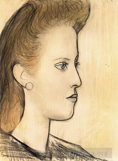 Pablo Picasso's Contemporary Various Paintings - Portrait de Mademoiselle Aubrey 1941