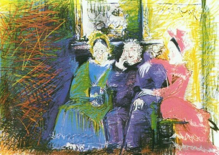 Pablo Picasso's Contemporary Various Paintings - Portrait de famille 1962