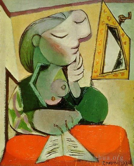 Pablo Picasso's Contemporary Various Paintings - Portrait de femme Femme lisant 1936