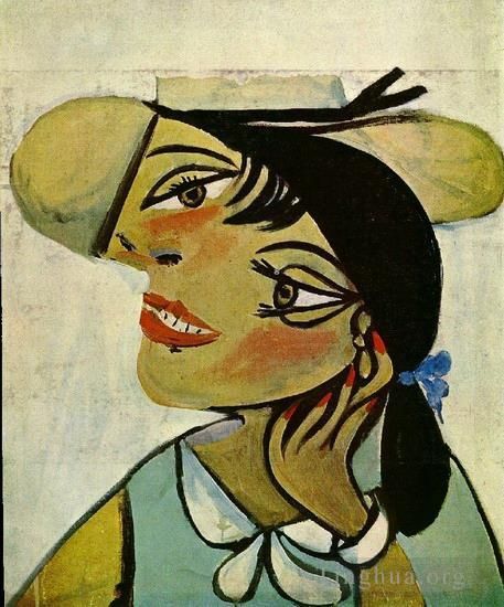 Pablo Picasso's Contemporary Various Paintings - Portrait de femme au col d hermine Olga 1923