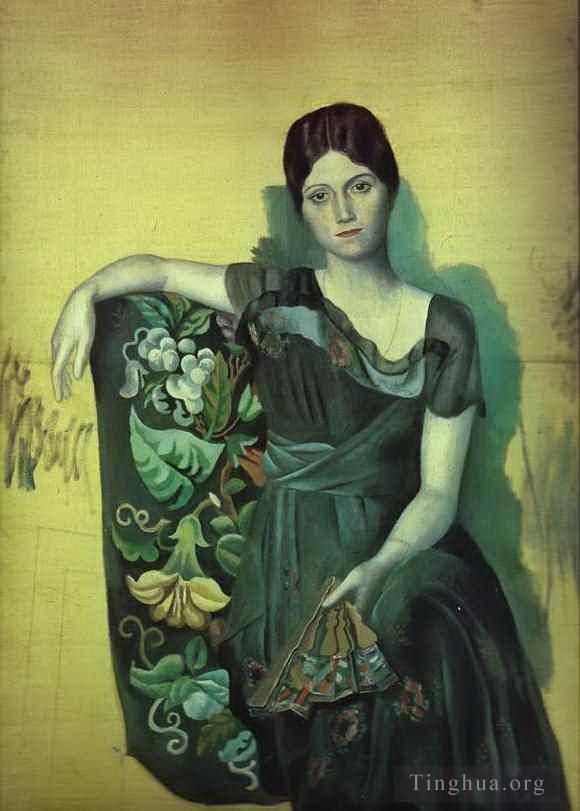 Pablo Picasso's Contemporary Various Paintings - Portrait of Olga in the Armchair 1917