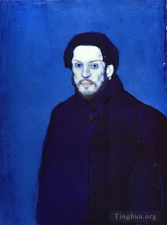 Pablo Picasso's Contemporary Various Paintings - Self Portrait in Blue Period 1901