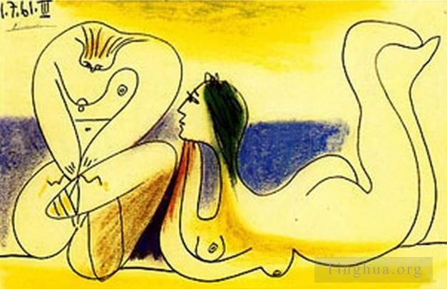 Pablo Picasso's Contemporary Various Paintings - Sur la plage 1961