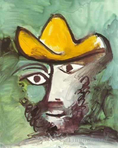 Pablo Picasso's Contemporary Various Paintings - Tete d homme 1971