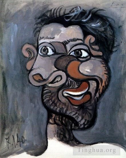 Pablo Picasso's Contemporary Various Paintings - Tete d un homme barbu 1940