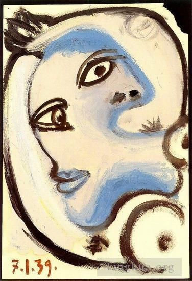 Pablo Picasso's Contemporary Various Paintings - Tete de femme 5 1939
