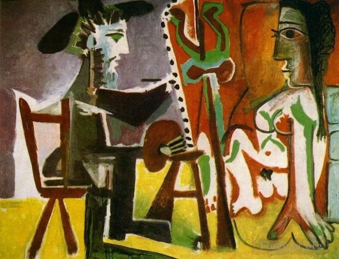 Pablo Picasso's Contemporary Various Paintings - The Artist and His Model L artiste et son modele 1963