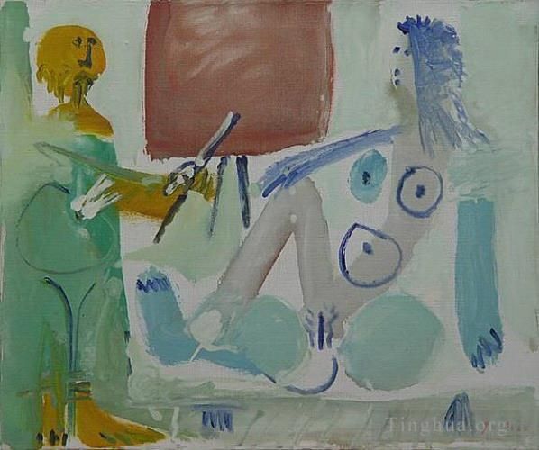 Pablo Picasso's Contemporary Various Paintings - The Artist and His Model L artiste et son modele 1965
