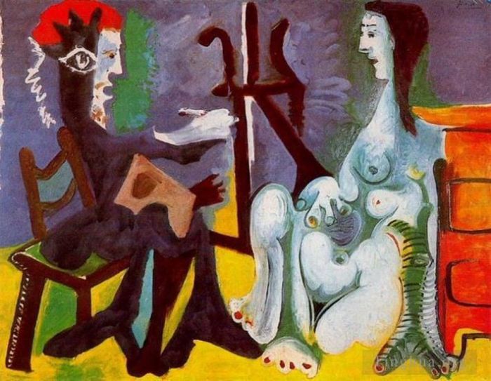 Pablo Picasso's Contemporary Various Paintings - The Artist and His Model L artiste et son modele 2 1963