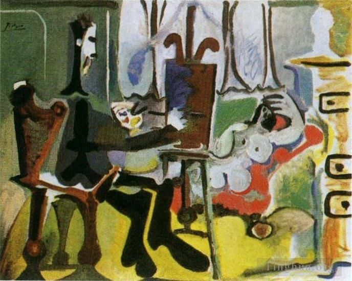 Pablo Picasso's Contemporary Various Paintings - The Artist and His Model L artiste et son modele I 1963