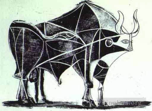 Pablo Picasso's Contemporary Various Paintings - The Bull State V 1945