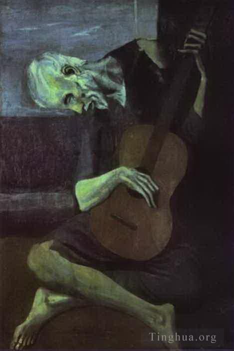 Pablo Picasso's Contemporary Various Paintings - The Old Guitarist 1903