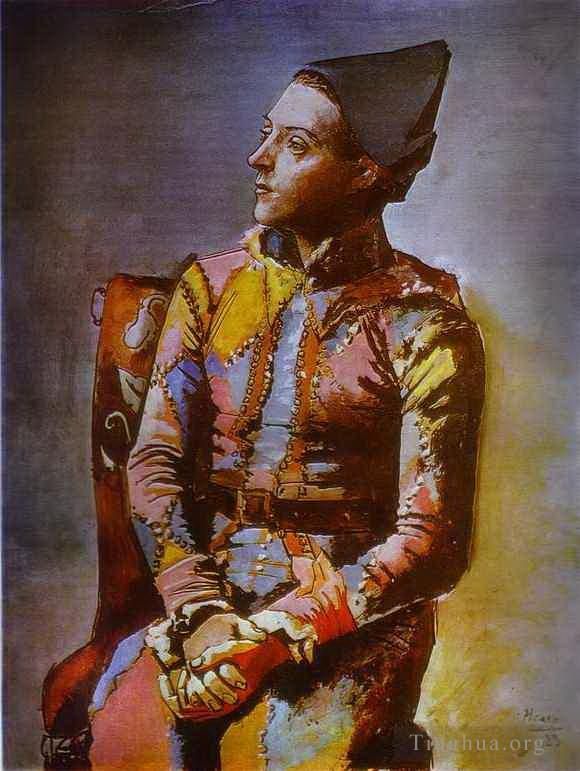 Pablo Picasso's Contemporary Various Paintings - The Seated Harlequin 1923