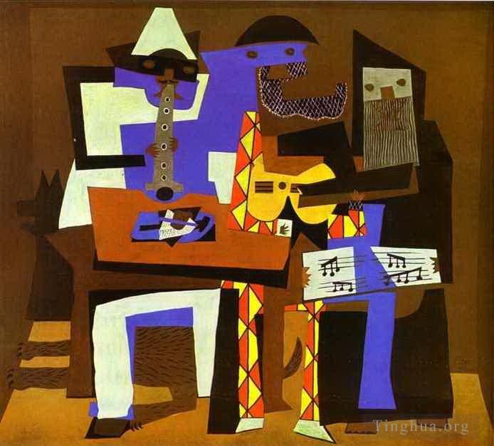 Pablo Picasso's Contemporary Various Paintings - Three Musicians 2 1921