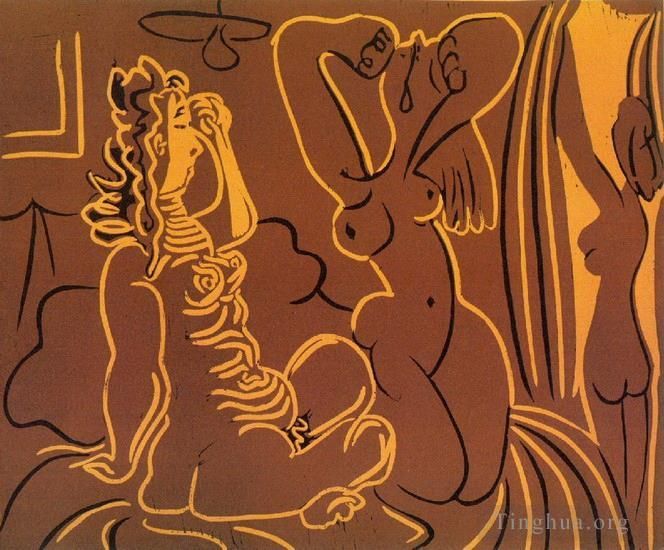 Pablo Picasso's Contemporary Various Paintings - Trois femmes 1908