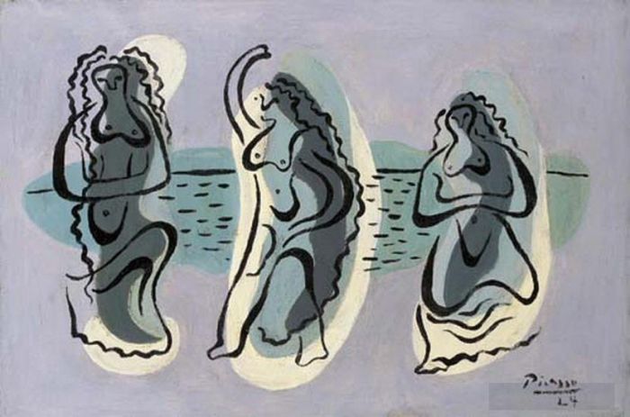 Pablo Picasso's Contemporary Various Paintings - Trois femmes au bord d une plage 1924