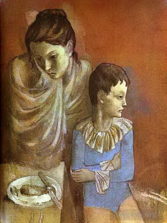 Pablo Picasso's Contemporary Various Paintings - Tumblers Mother and Son 1905