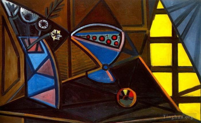 Pablo Picasso's Contemporary Various Paintings - Vase de fleurs et compotier 1943