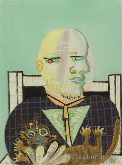 Pablo Picasso's Contemporary Various Paintings - Vollard et son chat 1960