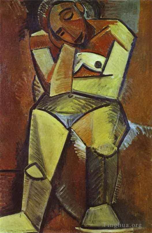 Pablo Picasso's Contemporary Various Paintings - Woman Seated 1908
