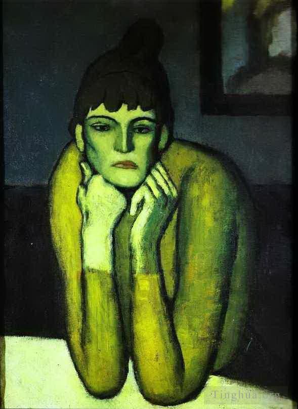 Pablo Picasso's Contemporary Various Paintings - Woman with Chignon 1901