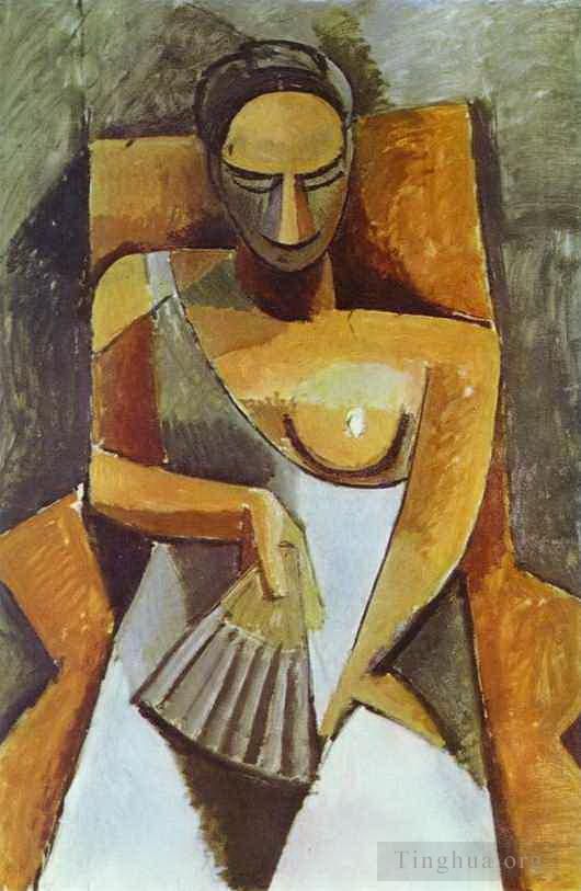 Pablo Picasso's Contemporary Various Paintings - Woman with a Fan 1908