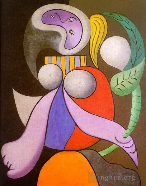 Pablo Picasso's Contemporary Various Paintings - Woman with a Flower 1932