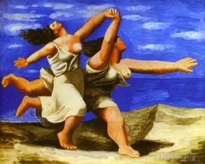 Contemporary Paintings - Women Running on the Beach 1922